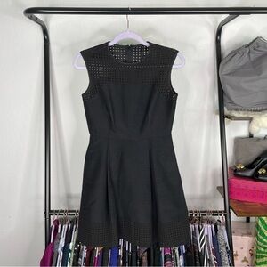 J. Crew Laser Cut Black Fit and Flare LBD Dress